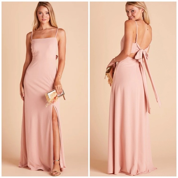 BIRDY GREY Benny Crepe Dusty Rose Women’s Strappy Bridesmaid Maxi Dress Sz XS - Picture 1 of 11